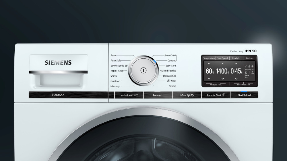 Quiet Mark Siemens WM14XEH5GB iQ700 10kg Freestanding Washing Machine
